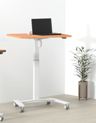 Steh-Sitz-Tisch Beistelltisch 80x60 cm Tisch CSW Buche mit Rollen