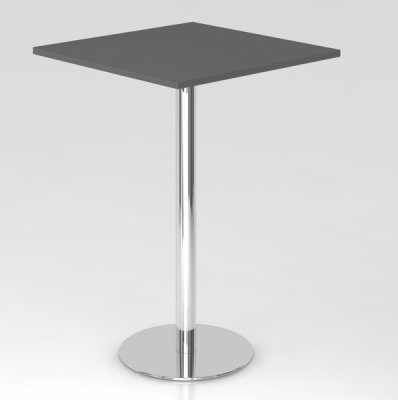 Stehtisch 80x80cm Säule verchromt Dekor Grafit