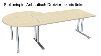Anbautisch TEN Dreiviertelkreis links