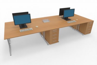 Teamarbeitsplatz HB4 für 4 Personen Buche