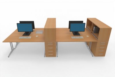 Teamarbeitsplatz HB5 für 4 Personen Buche
