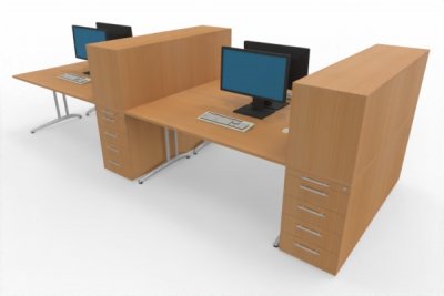 Teamarbeitsplatz HB5 für 4 Personen Buche