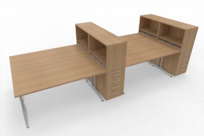 Teamarbeitsplatz HB5 für 4 Personen Eiche