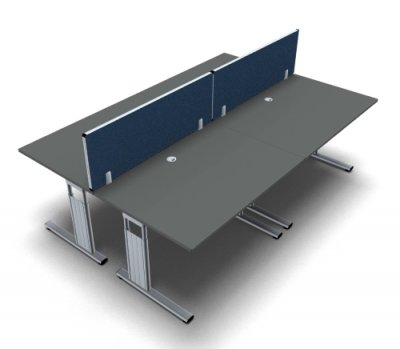 Teamarbeitsplatz TG1 für 4 Personen Onyxgrau