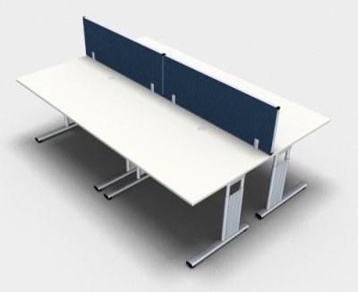 Teamarbeitsplatz TG1 für 4 Personen Weiss