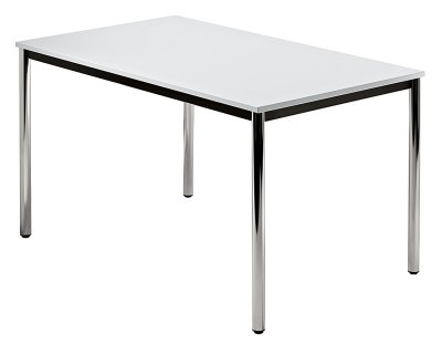 Tisch Dortumung 120x80 cm Weiss Füße verchromt