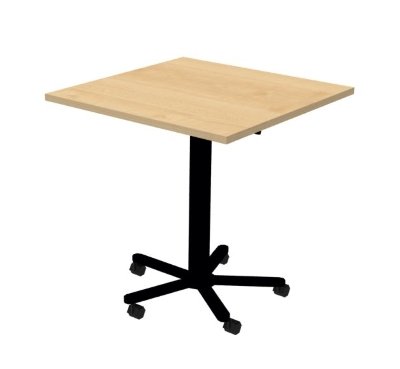 Säulenhubtisch Ahorn Säule schwarz
