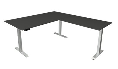 Winkelschreibtisch 180x180 cm Move4 Anthrazit-Silber