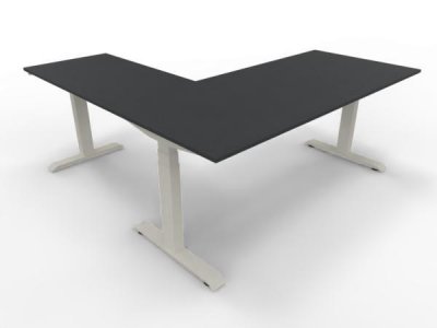 Winkelschreibtisch 180x180 cm Move4 Anthrazit-Weiß