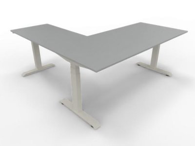 Winkelschreibtisch 180x180 cm Move4 Lichtgrau-Weiß