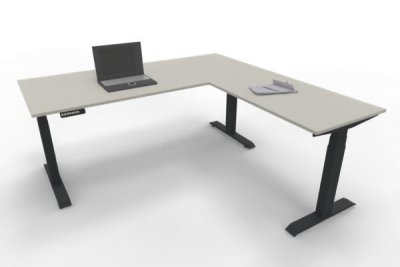 Winkelschreibtisch 180x180 cm Move4 Weiß-Anthrazit