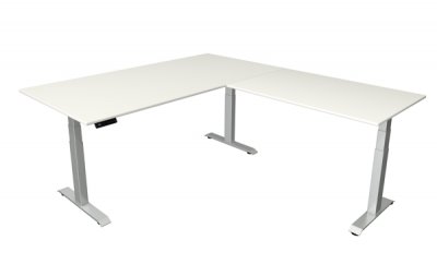 Winkelschreibtisch 180x180 cm Move4 Weiß-Silber