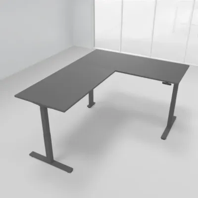 Winkelschreibtisch 180 x 220 cm elektrisch höhenverstellbar Grafit Grafit
