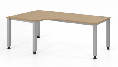 Winkelschreibtisch 200x120 cm Silber Eiche