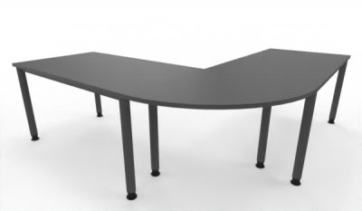 Winkelschreibtisch 220 x 220 cm H220 Gestellfarbe Grafit Tischplatten Grafit