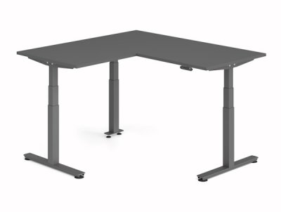 Winkelschreibtisch DSM 160x160cm elektrisch höhenverstellbar Grafit-Grafit
