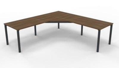 Winkelschreibtisch GAV2 242,5x242,5 cm anthrazit Nussbaum