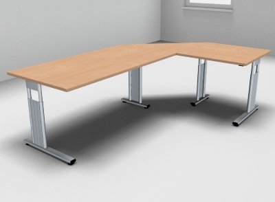 Winkelschreibtisch GR2 240x160cm Buche