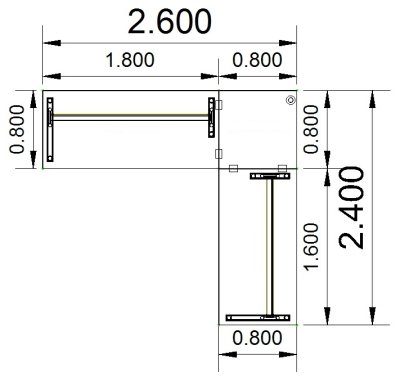 Schreibtischkombination GS14 Stellfläche