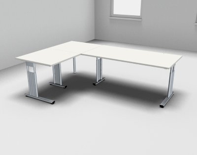 Winkelschreibtisch GS6 240x160 cm Weiss