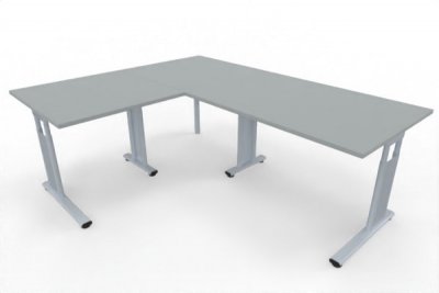 Winkelschreibtisch GV5 Stellfläche 160 x 200 cm Dekor Lichtgrau