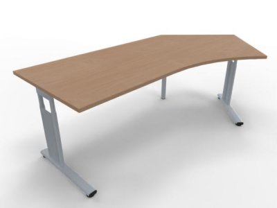 Winkelschreibtisch Mega 135° rechts Buche