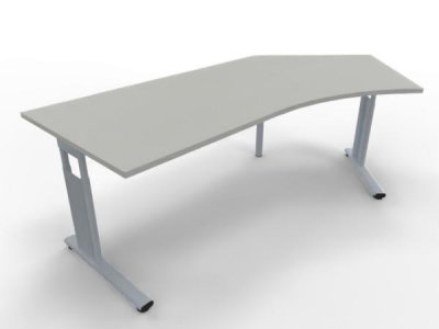 Winkelschreibtisch Mega 135° rechts Weiß