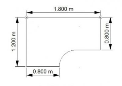 Winkelschreibtisch TEN 180 cm, links graphit