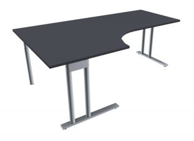Winkelschreibtisch TEN 200 cm, links onyxgrau