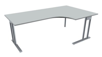 Winkelschreibtisch TEN 200 cm, rechts lichtgrau