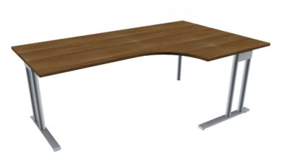 Winkelschreibtisch TEN 200 cm, rechts nussbaum