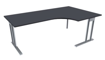 Winkelschreibtisch TEN 200 cm, rechts onyxgrau