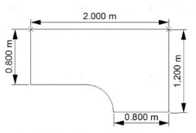 Winkelschreibtisch TEN 200 cm, rechts weiß
