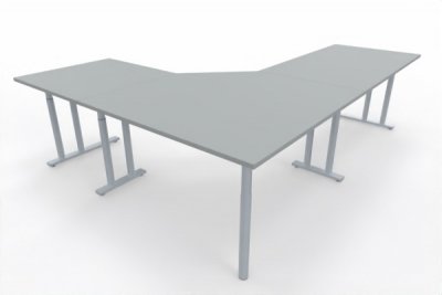 Winkelschreibtisch 262,5x202,5 cm Lichtgrau