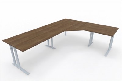 Winkelschreibtisch 262,5x202,5 cm Nussbaum