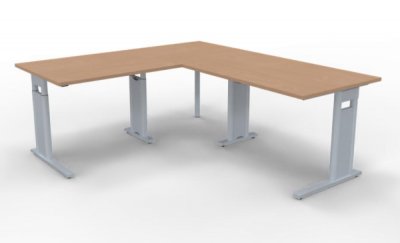 Schreibtischkombination TEN5 Buche mit Seitenblenden