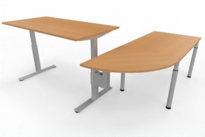 Winkelschreibtisch VXY2 Schreibtischkombination 243 x 200 cm Buche