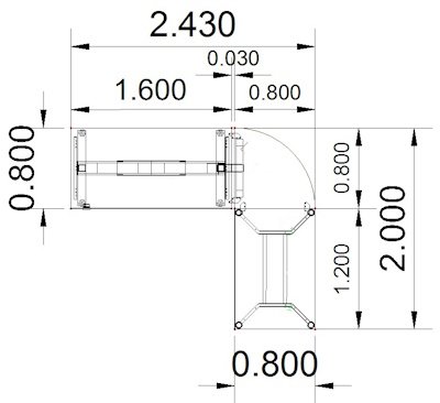 Winkelschreibtisch VXY2 Schreibtischkombination 243 x 200 cm Stellfläche