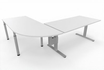 Winkelschreibtisch VXY2 Schreibtischkombination 243 x 200 cm Weiß