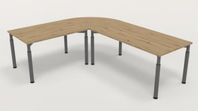 Winkelschreibtisch YE3 Asteiche Gestell Grafit