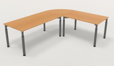 Winkelschreibtisch YE3 240x200 cm  Buche Gestell Grafit