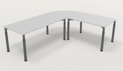 Winkelschreibtisch YE3 240x200 cm  Lichtgrau Gestell Grafit