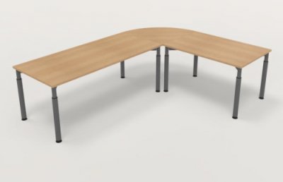 Winkelschreibtisch YE5 Eiche Gestell Grafit
