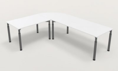 Winkelschreibtisch YE5 Weiss Gestell Grafit