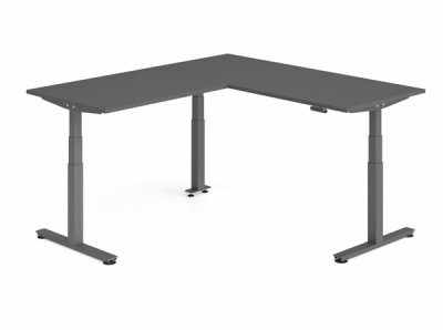 Winkelschreibtisch DSM 180x200 cm elektrisch höhenverstellbar Grafit-Grafit