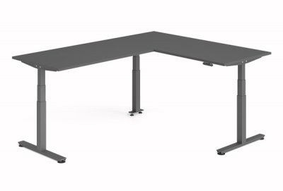 Winkelschreibtisch DSM 180x240 cm elektrisch höhenverstellbar Grafit-Grafit