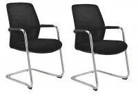 2er Set Konferenzstühle Basic Freischwinger Netzrücken