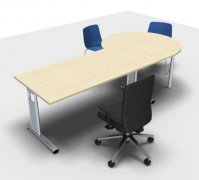 Schreibtisch 180 cm mit Berateransatz rechts