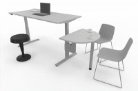 Schreibtisch elektrisch höhenverstellbar mit Anbautisch