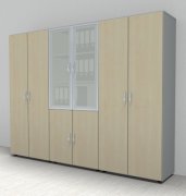 Schrankreihe 240 cm breit Mega 3698 Lichtgrau-Ahorn